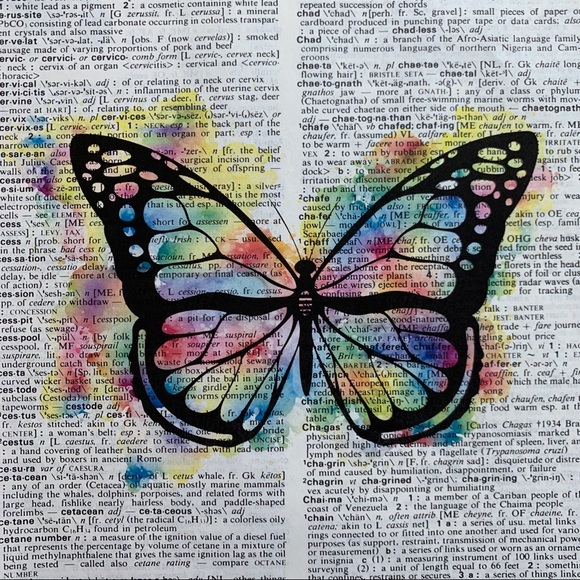 Other - Dictionary Art Print, Butterfly, Vintage Art Print, Dictionary Print